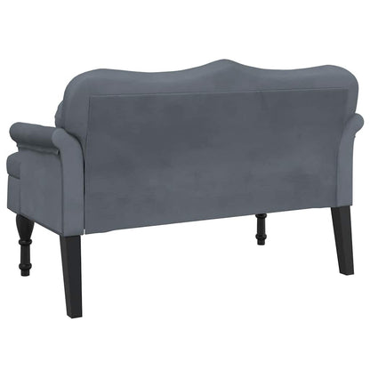 Banco com almofadas cinza escuro 120,5x65x75 cm veludo