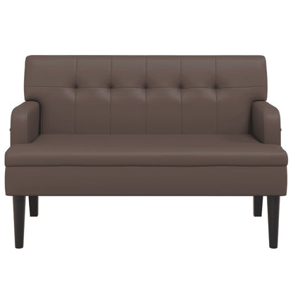 Banco com encosto 112x65,5x75 cm couro artificial castanho