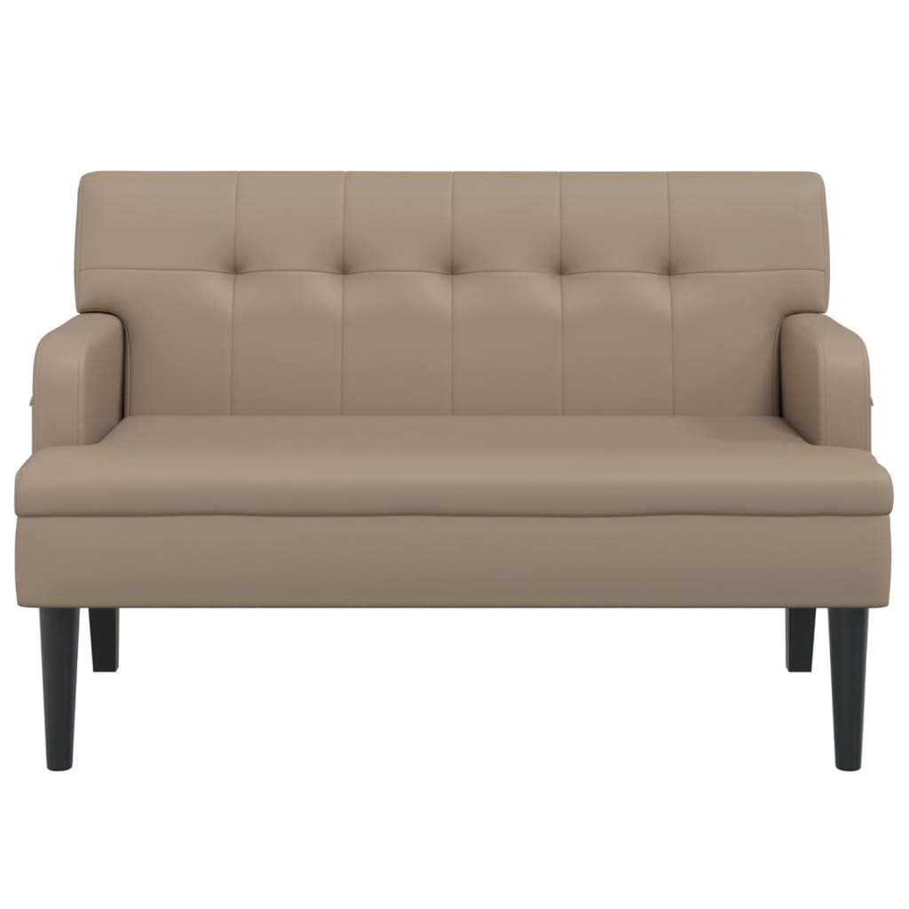 Banco com encosto 112x65,5x75 cm couro artificial cappuccino