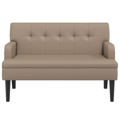 Banco com encosto 112x65,5x75 cm couro artificial cappuccino