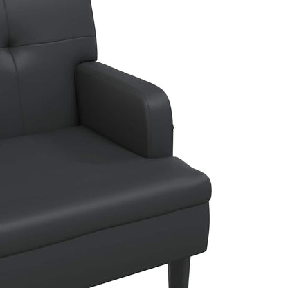 Banco com encosto preto 112x65,5x75 cm couro sintético