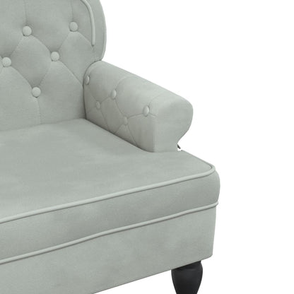 Banco com encosto cinza claro 119,5x64,5x75 cm veludo