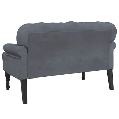 Banco com encosto 119,5x64,5x75 cm veludo cinzento-escuro