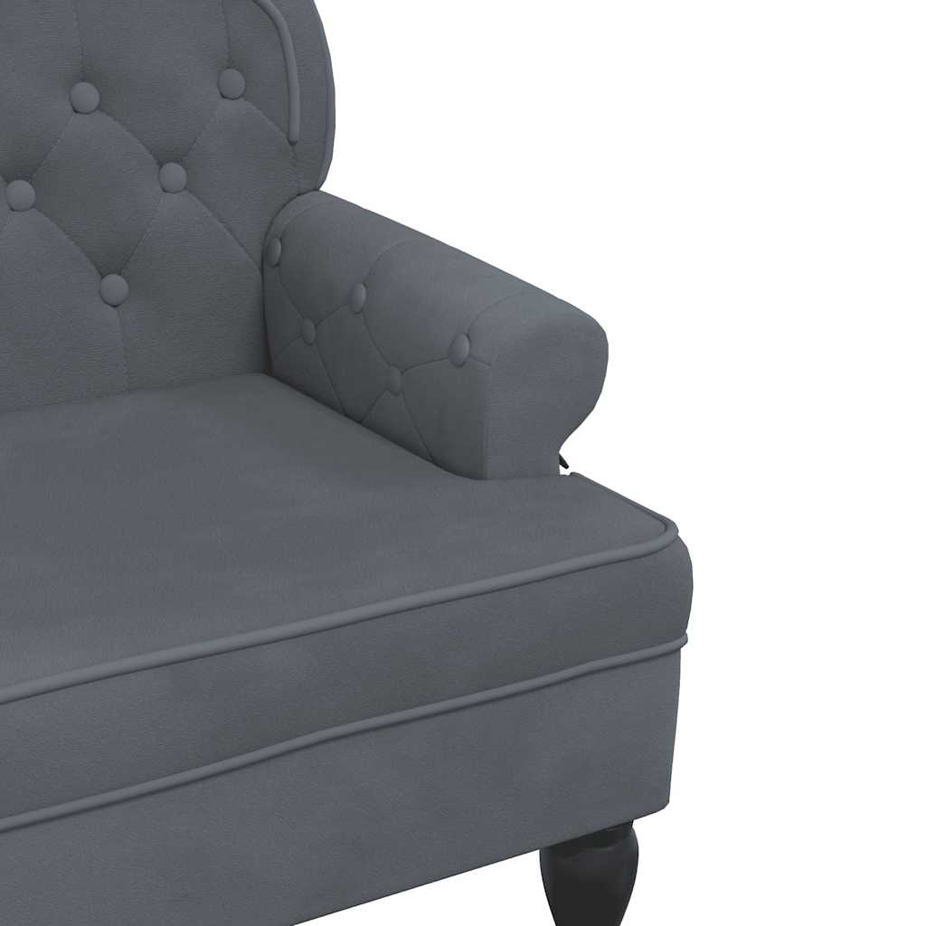 Banco com encosto 119,5x64,5x75 cm veludo cinzento-escuro