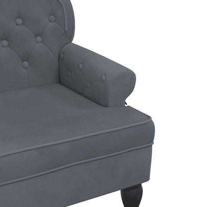 Banco com encosto 119,5x64,5x75 cm veludo cinzento-escuro