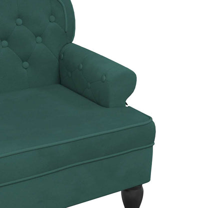 Banco com encosto 119,5x64,5x75 cm veludo verde-escuro
