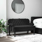 Banco com encosto preto 119,5x64,5x75 cm veludo