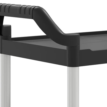 Carrinho c/ 3 prateleiras 81x41x92 cm alumínio preto