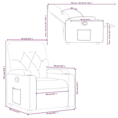 Poltrona reclinável couro artificial vermelho