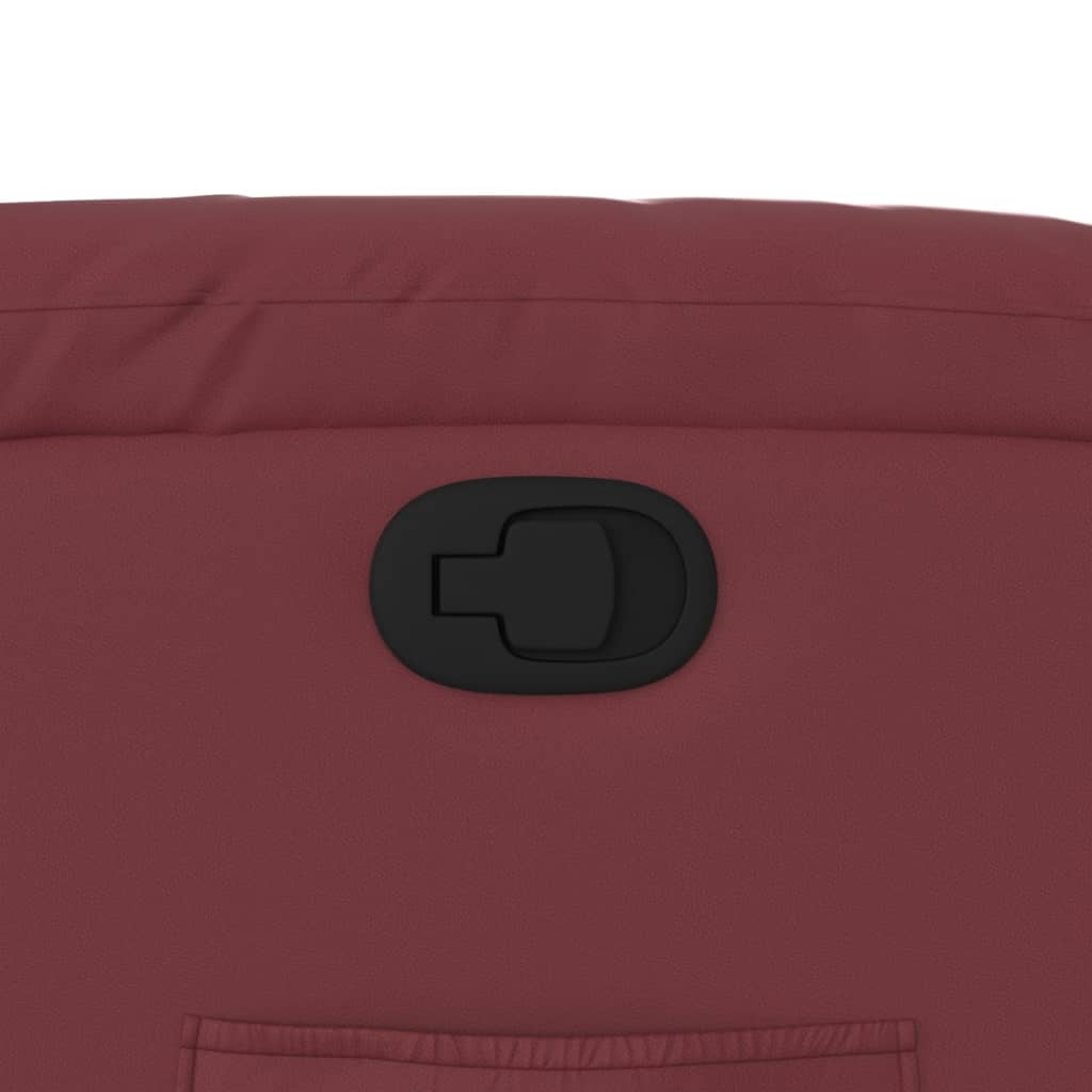 Poltrona reclinável couro artificial vermelho tinto
