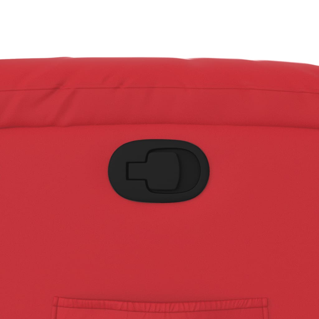 Poltrona reclinável couro artificial vermelho