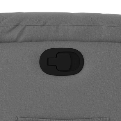 Poltrona reclinável couro artificial cinzento