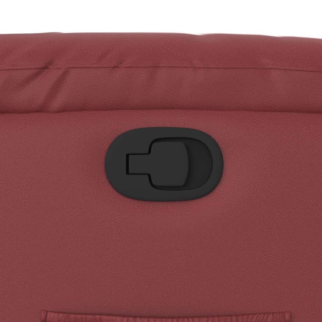 Poltrona reclinável couro artificial vermelho tinto
