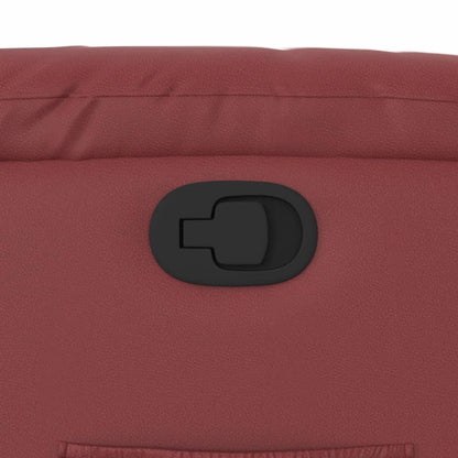 Poltrona reclinável couro artificial vermelho tinto