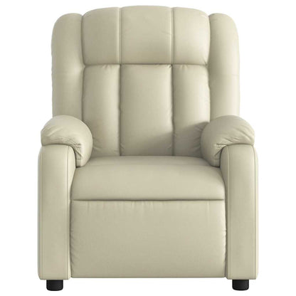 Poltrona reclinável couro artificial cor creme