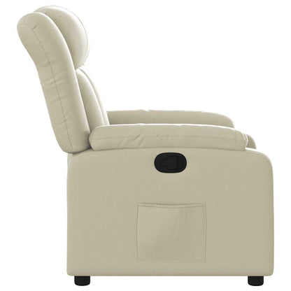 Poltrona reclinável couro artificial cor creme