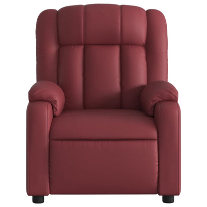 Poltrona reclinável couro artificial vermelho tinto