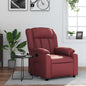 Poltrona reclinável couro artificial vermelho tinto