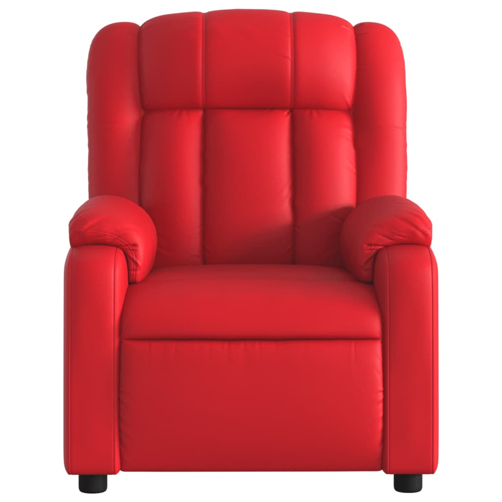 Poltrona reclinável couro artificial vermelho