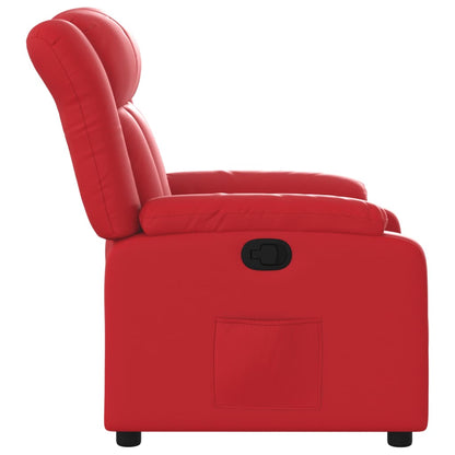 Poltrona reclinável couro artificial vermelho