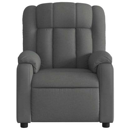 Poltrona de massagens reclinável tecido cinzento-escuro