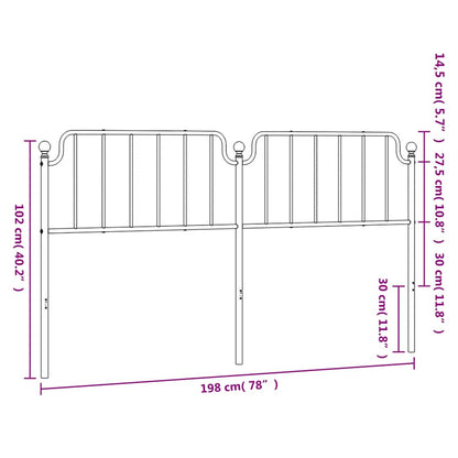 Cabeceira de cama 193 cm metal preto