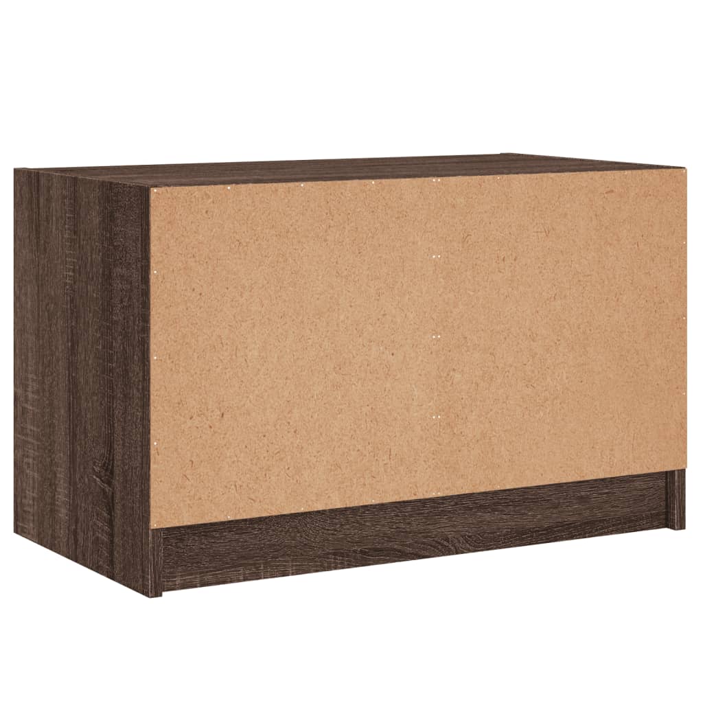 Móvel de TV c/ portas de vidro carvalho castanho