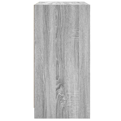 Armário de apoio c/ portas de vidro 68x37x75,5 cm cinza sonoma