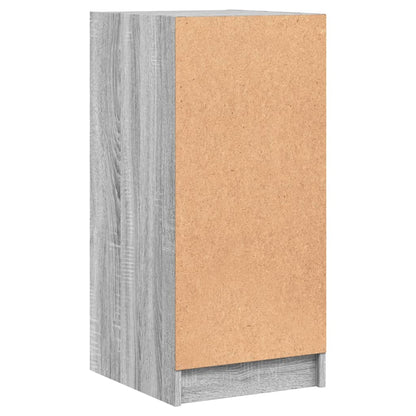 Armário de apoio c/ portas de vidro 35x37x75,5 cm cinza sonoma