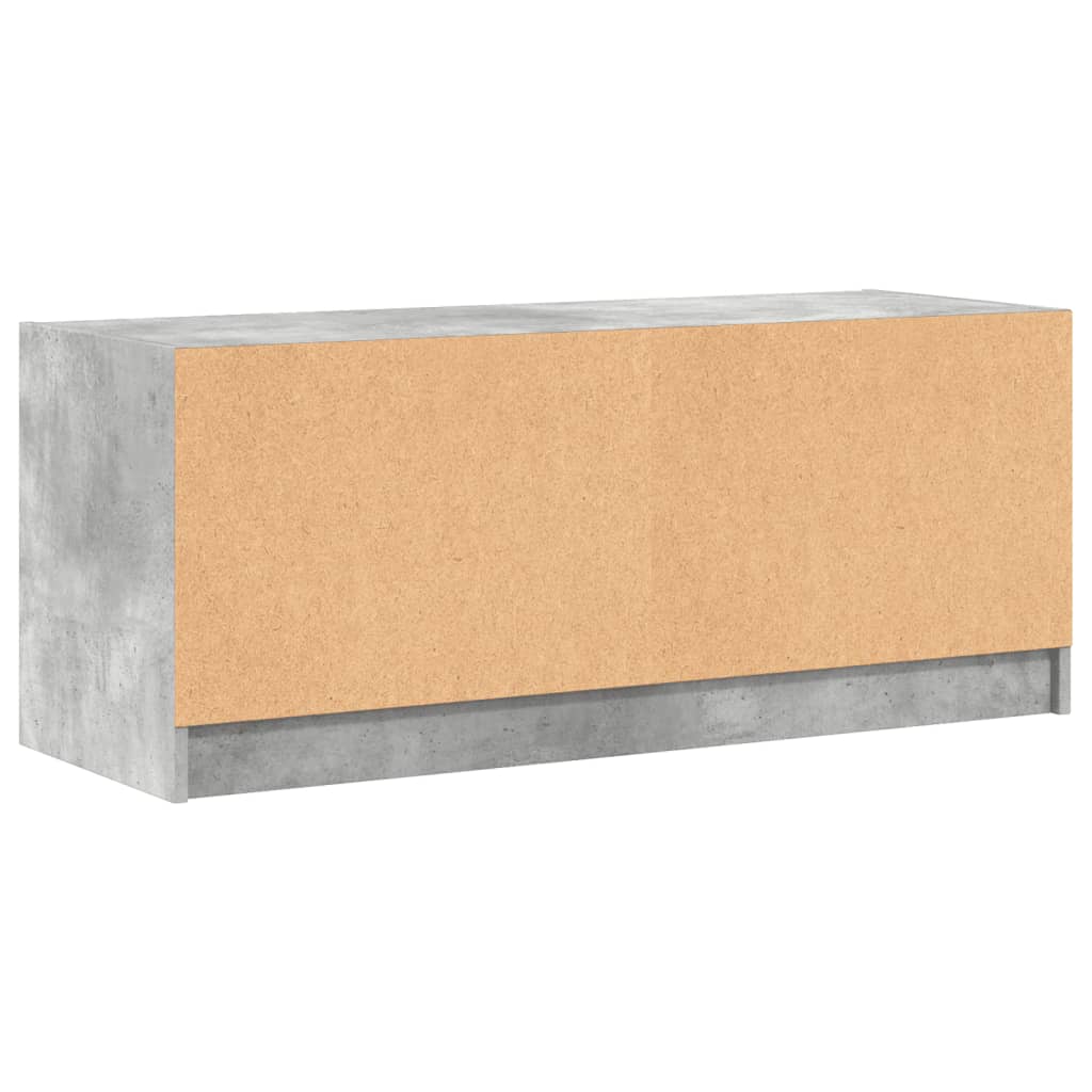 Móvel de TV c/ portas de vidro cinza cimento