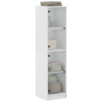 Aparador alto c/ portas de vidro 35x37x142 cm branco