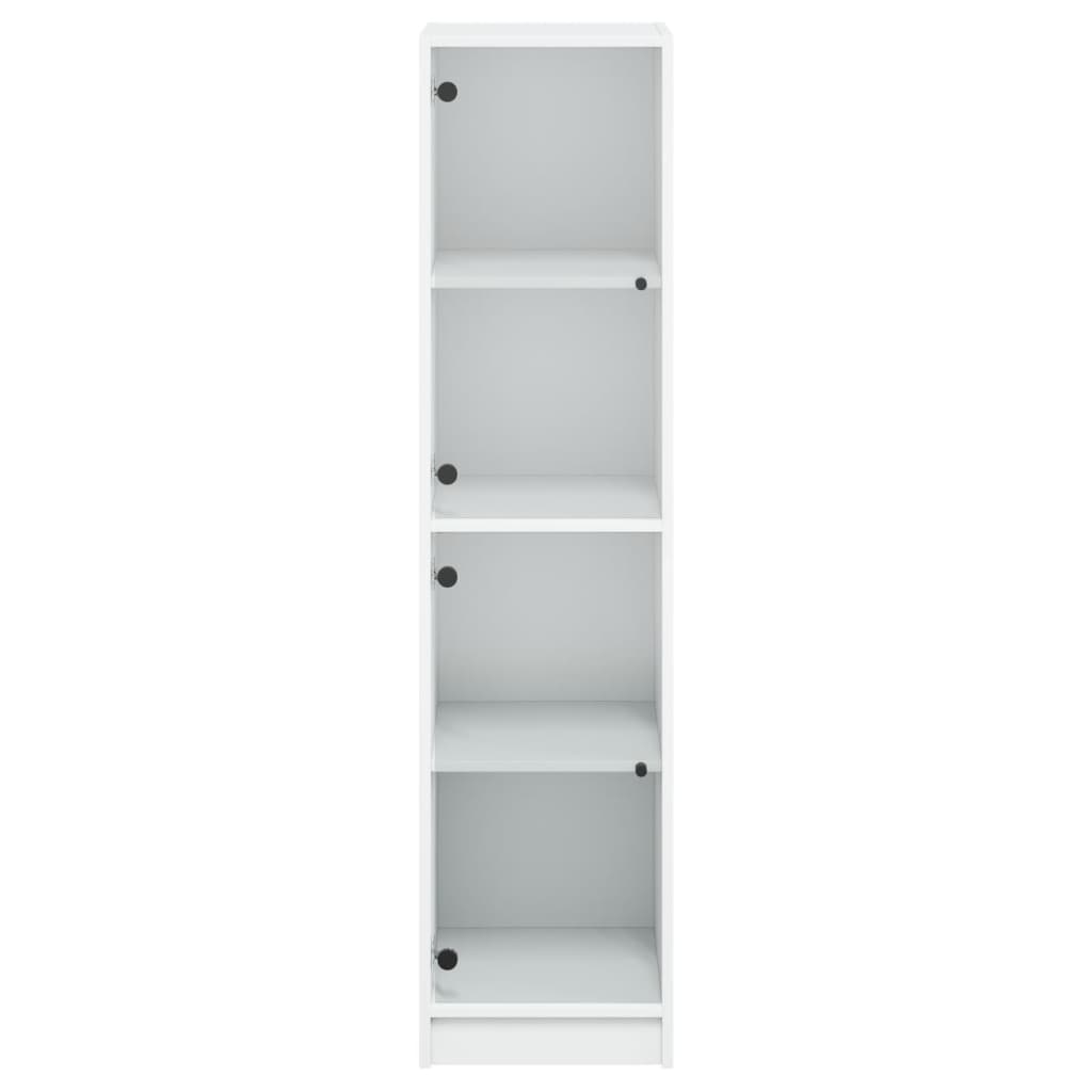 Aparador alto c/ portas de vidro 35x37x142 cm branco