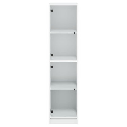 Aparador alto c/ portas de vidro 35x37x142 cm branco
