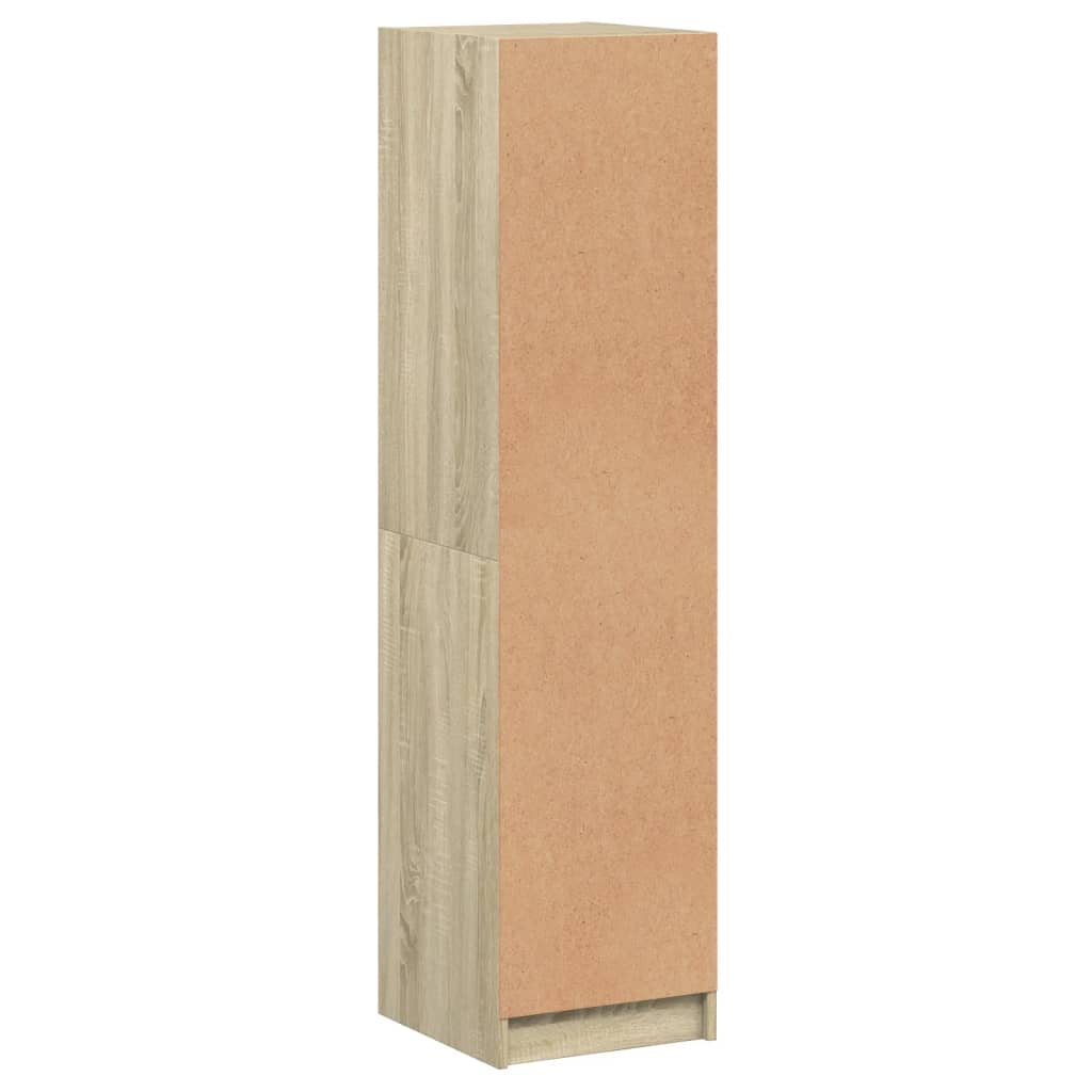 Aparador alto c/ portas de vidro 35x37x142 cm carvalho sonoma