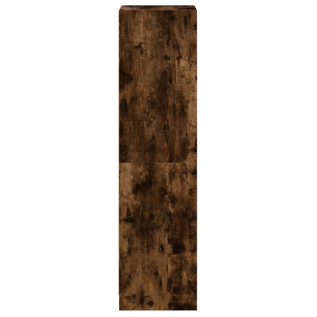 Aparador alto c/ portas de vidro 35x37x142 cm carvalho fumado