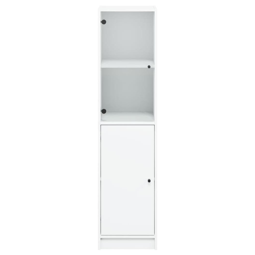 Aparador alto c/ porta de vidro 35x37x142 cm branco