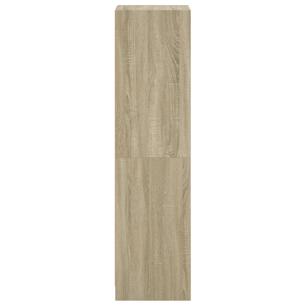 Aparador alto c/ porta de vidro 35x37x142 cm carvalho sonoma