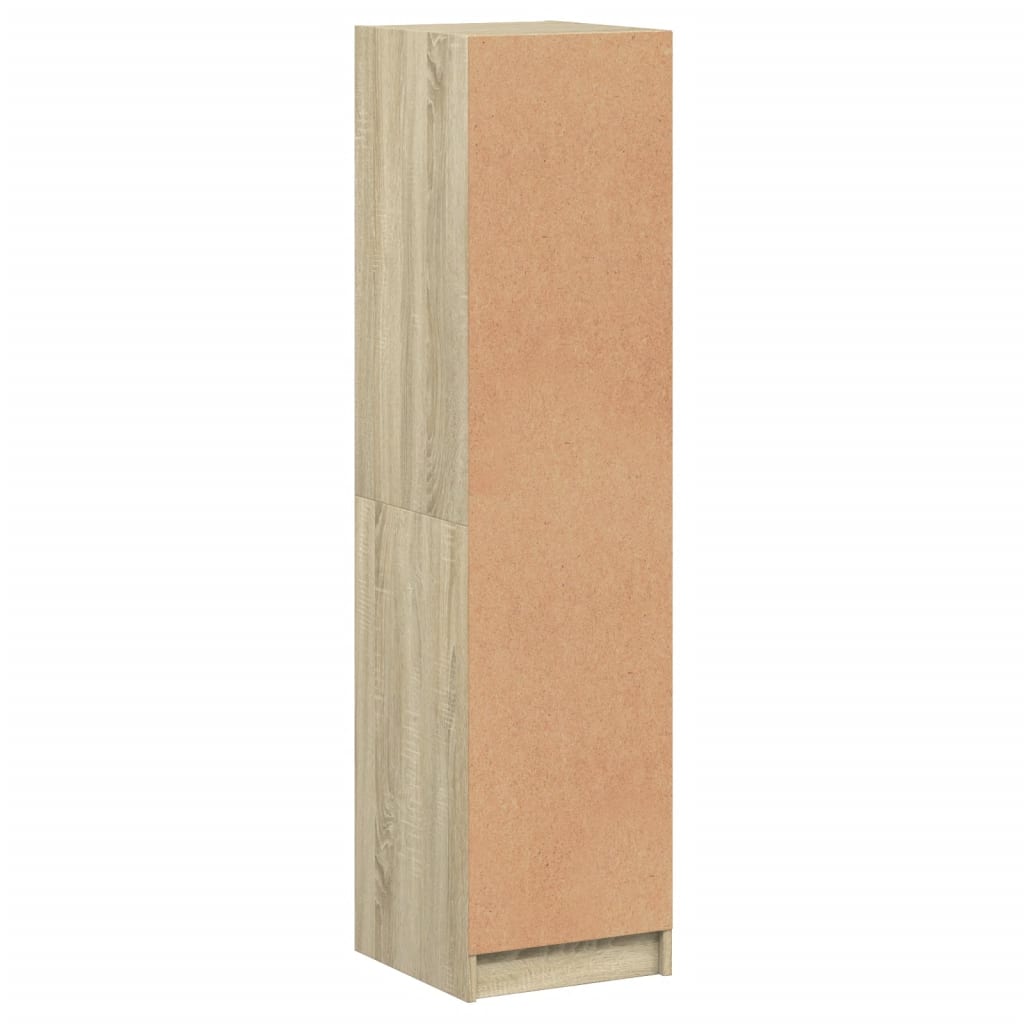 Aparador alto c/ porta de vidro 35x37x142 cm carvalho sonoma