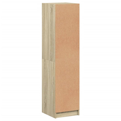 Aparador alto c/ porta de vidro 35x37x142 cm carvalho sonoma