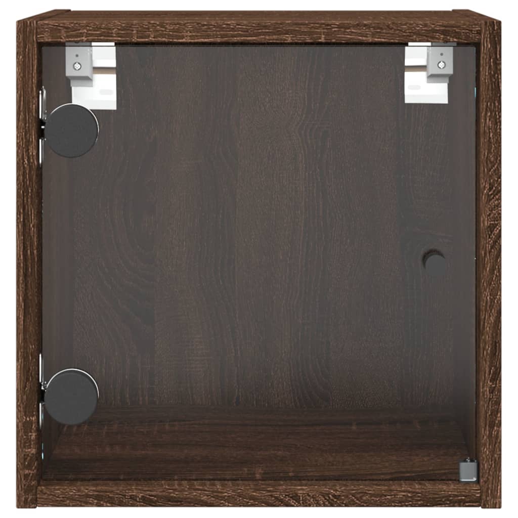 Mesa de cabeceira c/ porta vidro 35x37x35 cm carvalho castanho