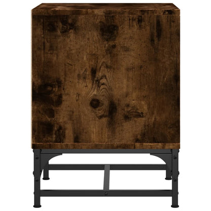 Mesa cabeceira c/ portas vidro 2 pcs 35x37x50cm carvalho fumado