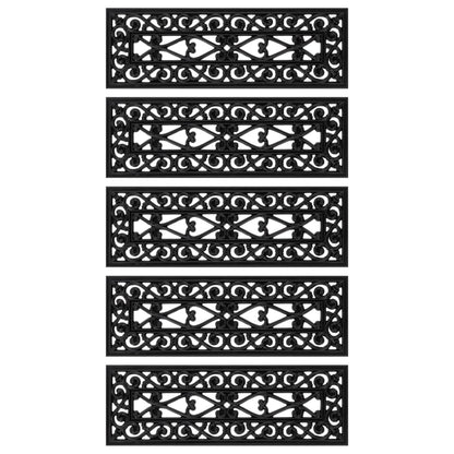 Tapetes de escada 5 pcs 25x75 cm borracha