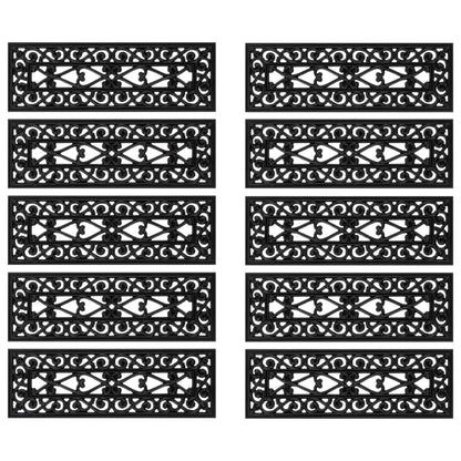 Tapetes para degraus de escada 10 pcs 25x75 cm borracha