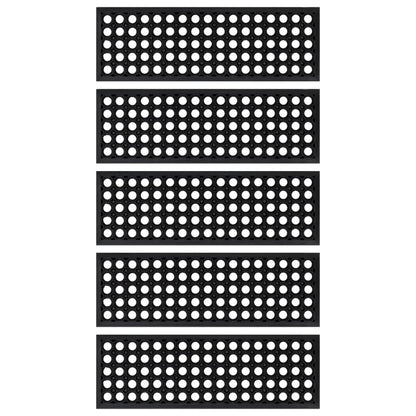 Tapetes de escada 5 pcs 25x75 cm borracha