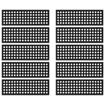 Tapetes para degraus de escada 10 pcs 25x75 cm borracha