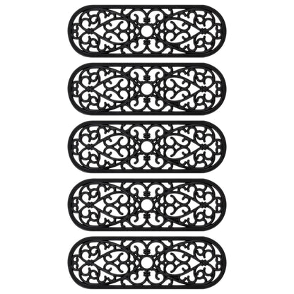 Tapetes de escada 5 pcs 25x75 cm borracha