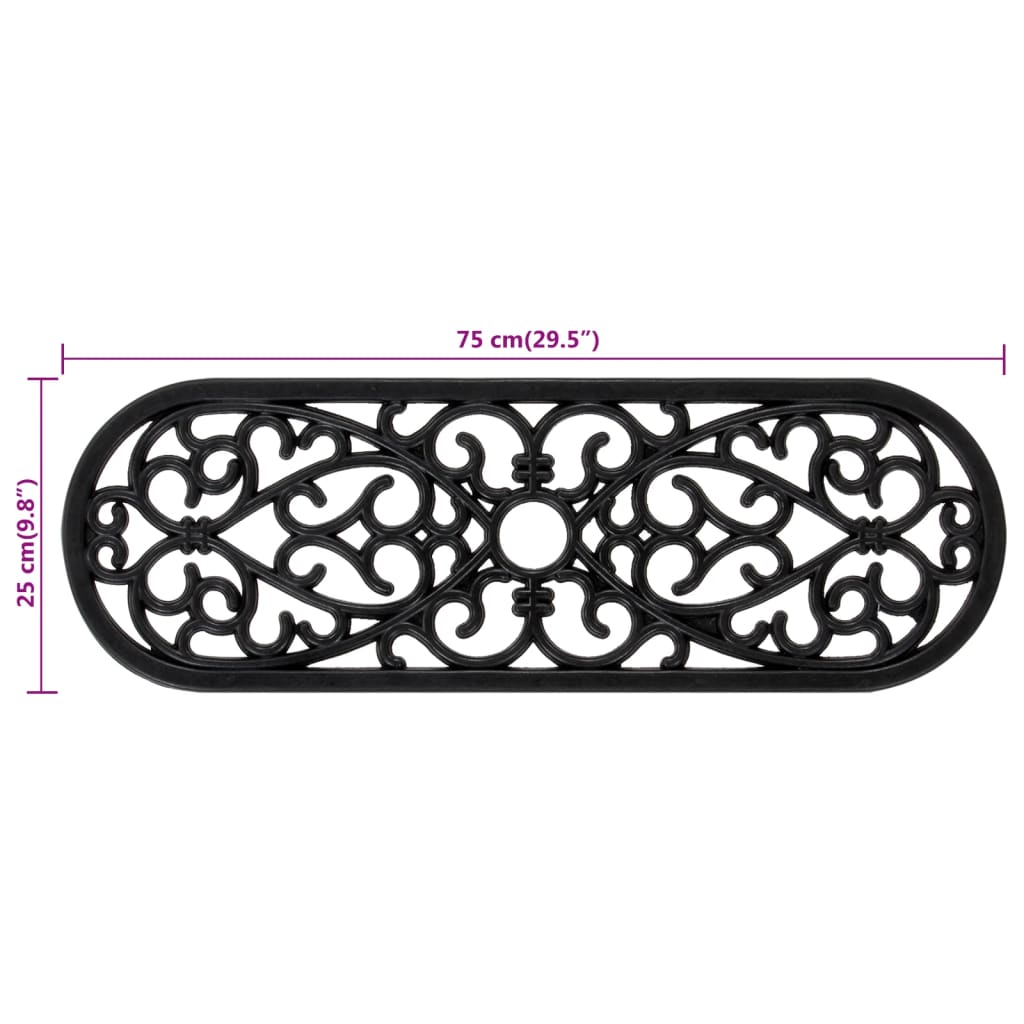 Tapetes de escada 5 pcs 25x75 cm borracha