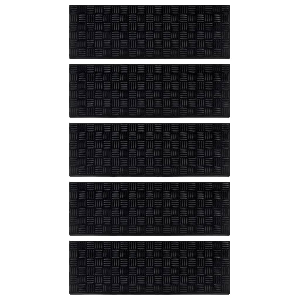Tapetes de escada 5 pcs 25x75 cm borracha