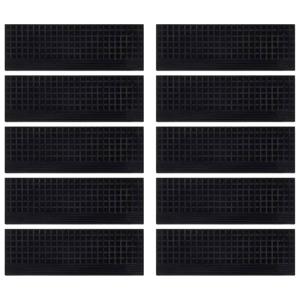 Tapetes para degraus de escada 10 pcs 25x75 cm borracha