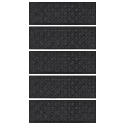 Tapetes de escada 5 pcs 25x75 cm borracha